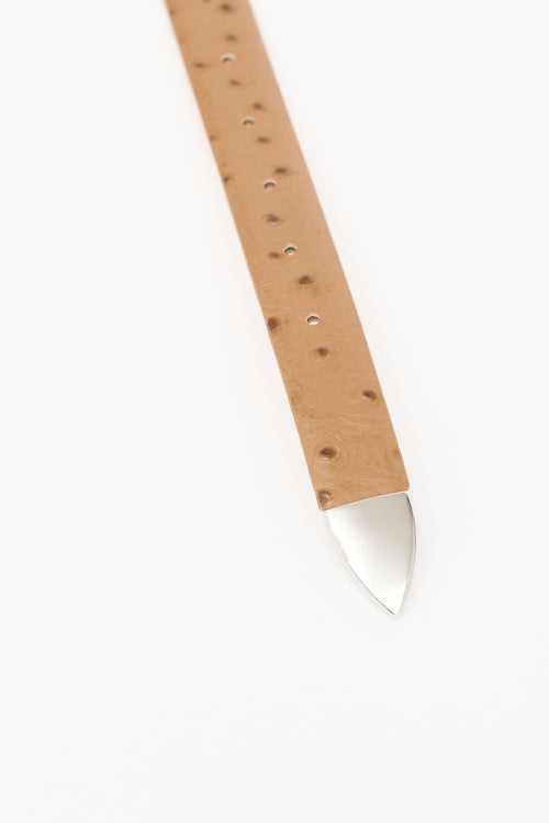 Déhanche Embossed Leather Hollyhock Belt