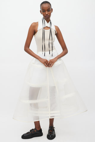 Delpozo SS 2016 White Crinoline Skirt
