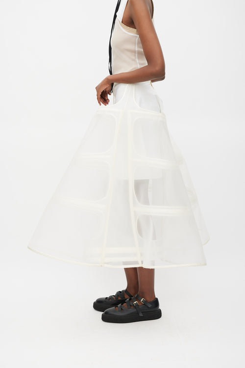 Delpozo SS 2016 White Crinoline Skirt