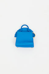 Delvaux Blue Leather Brilliant QiPao Mini Bag Keychain
