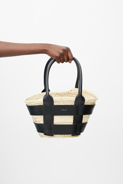 Demellier Black & Beige Mini Santorini Bag