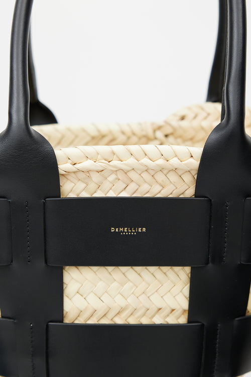 Demellier Black & Beige Mini Santorini Bag