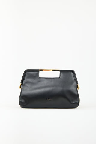DeMellier Black Leather St. Petersburg Clutch