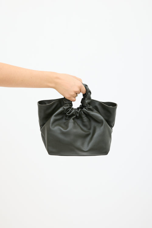 Demellier Green Leather Midi Los Angeles Tote Bag