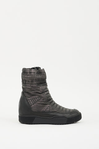 Demobaza Dark Grey & Black Quilted Boot