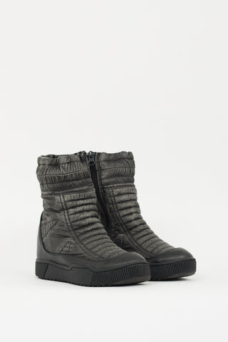 Demobaza Dark Grey & Black Quilted Boot