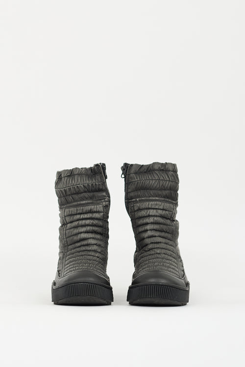 Demobaza Dark Grey & Black Quilted Boot