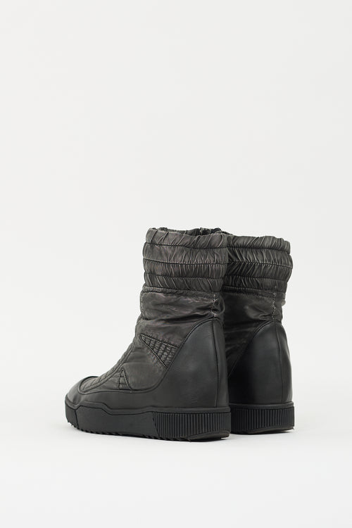 Demobaza Dark Grey & Black Quilted Boot