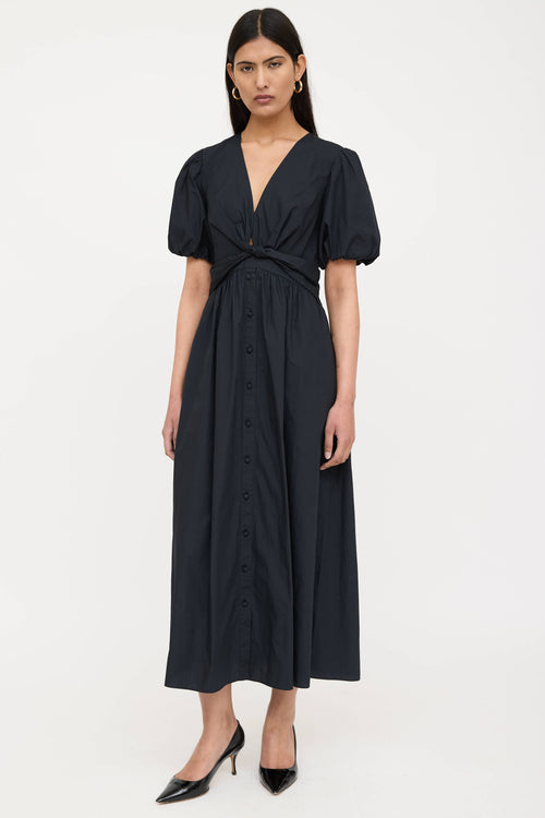 Pleated Gathered Maxi Dress