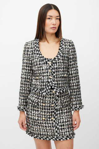 Derek Lam Black & White Tweed Sequinned Co-Ord Set