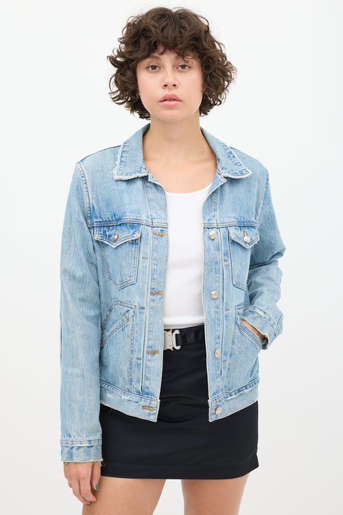 Derek Lam Light Wash Distressed Denim Jacket