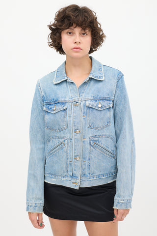 Derek Lam Light Wash Distressed Denim Jacket