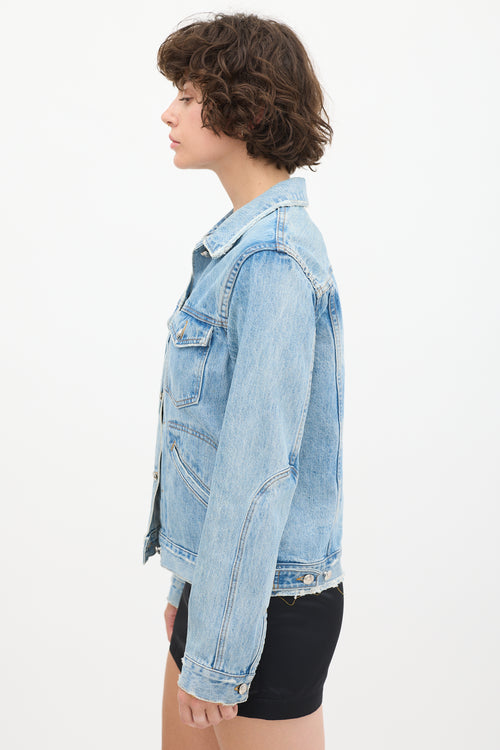 Derek Lam Light Wash Distressed Denim Jacket