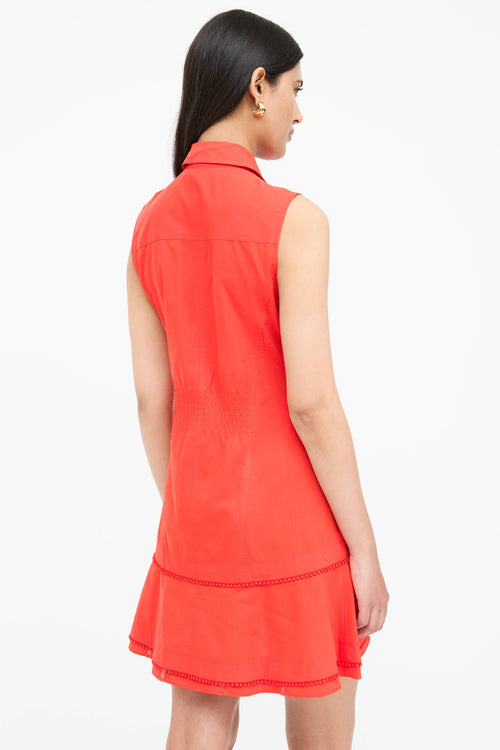Derek Lam Poplin Asymmetrical Gathered Shirt Dress