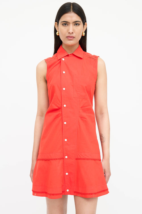 Derek Lam Poplin Asymmetrical Gathered Shirt Dress