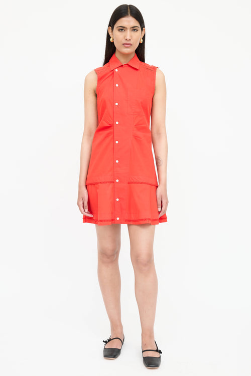 Derek Lam Poplin Asymmetrical Gathered Shirt Dress