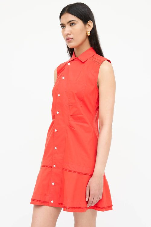 Derek Lam Poplin Asymmetrical Gathered Shirt Dress