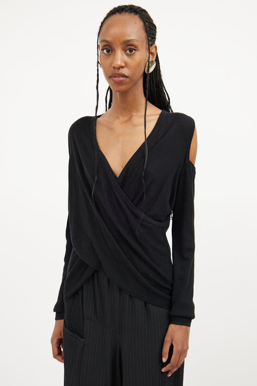 Derek Lam Crosby Black Off Shoulder Top