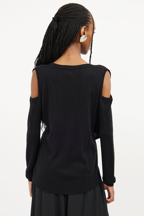 Derek Lam Crosby Black Off Shoulder Top