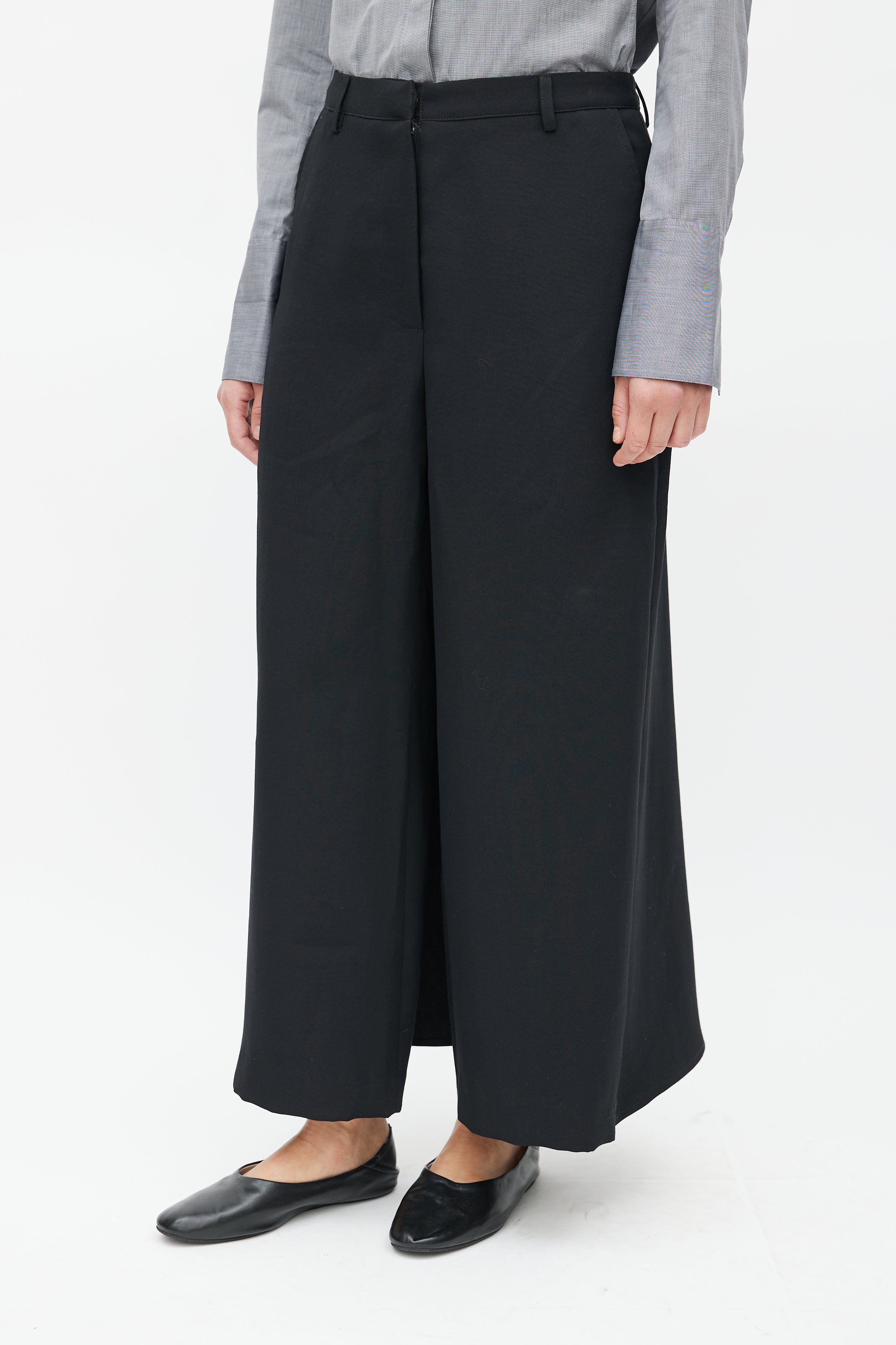 Black Pants with Skirt Overlay