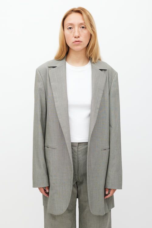 Deveaux Grey Wool Oversized Blazer