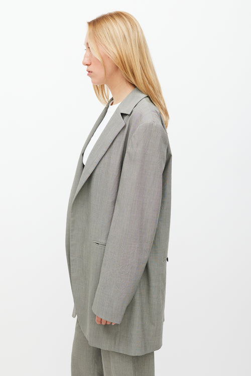Deveaux Grey Wool Oversized Blazer