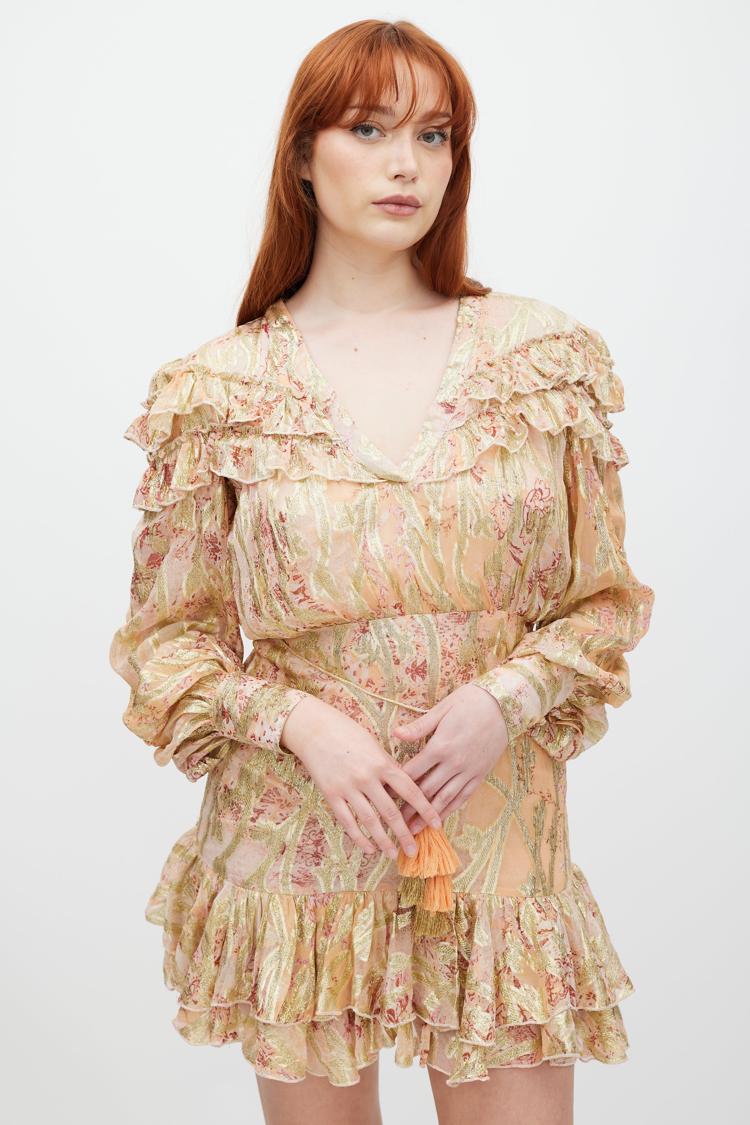 Diamond For Eden // Floral Ruffled Dress VSP Consignment Diamond For Eden // Floral Ruffled Dress VSP Consignment
