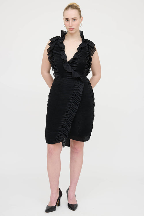 Diane von Furstenberg Ruffle Pleated Wrap Dress