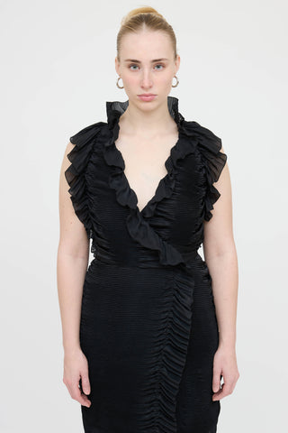 Diane von Furstenberg Ruffle Pleated Wrap Dress