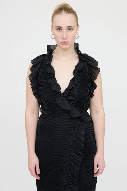 Diane von Furstenberg Ruffle Pleated Wrap Dress