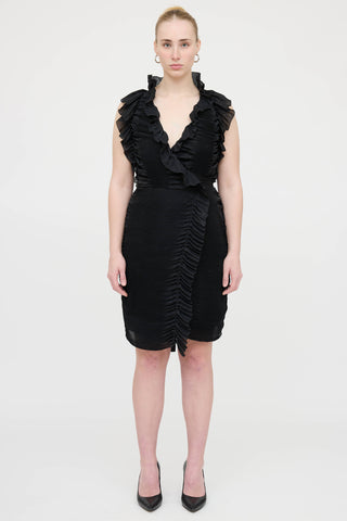Diane von Furstenberg Ruffle Pleated Wrap Dress