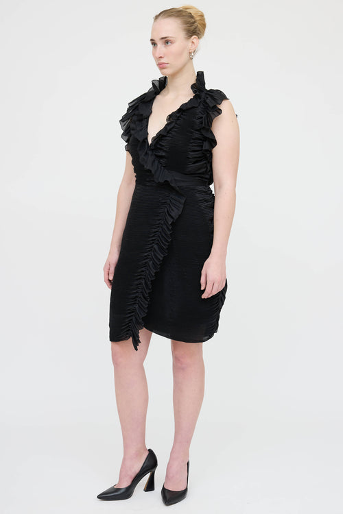 Diane von Furstenberg Ruffle Pleated Wrap Dress