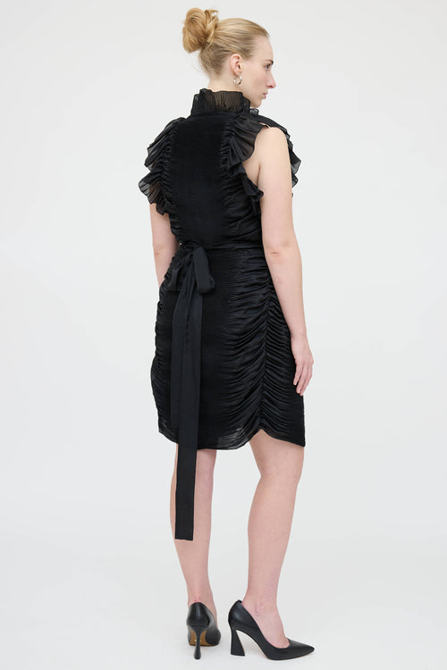 Diane von Furstenberg Ruffle Pleated Wrap Dress