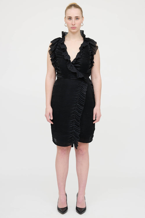 Diane von Furstenberg Ruffle Pleated Wrap Dress