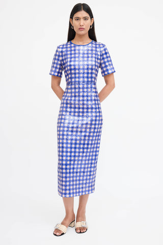 Diane von Furstenberg Sequin Gingham Dress