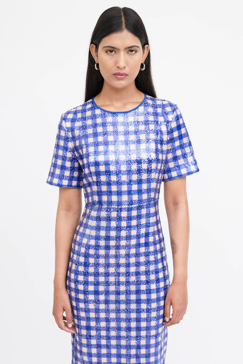 Diane von Furstenberg Sequin Gingham Dress