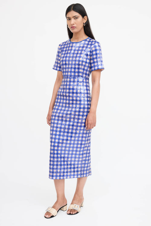 Diane von Furstenberg Sequin Gingham Dress