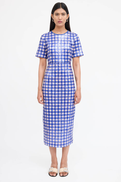 Diane von Furstenberg Sequin Gingham Dress