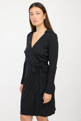 Diane von Furstenberg Black V-neck Wrap Dress