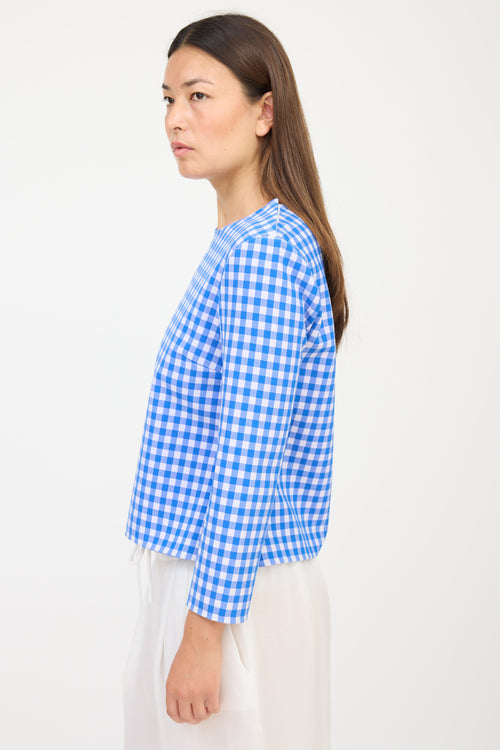 Diane von Furstenberg Blue & White Gingham Top