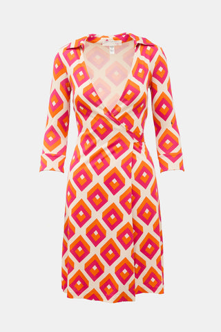 Diane von Furstenberg Silk Printed Wrap Dress