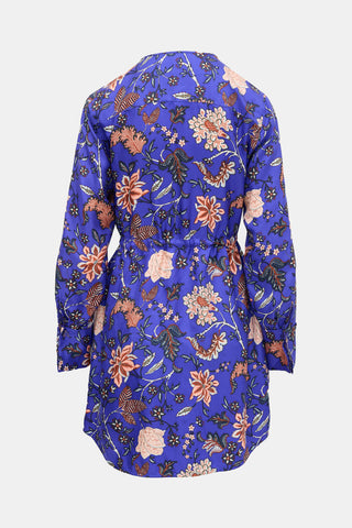 Diane von Furstenberg Silk Floral Drawstring Dress