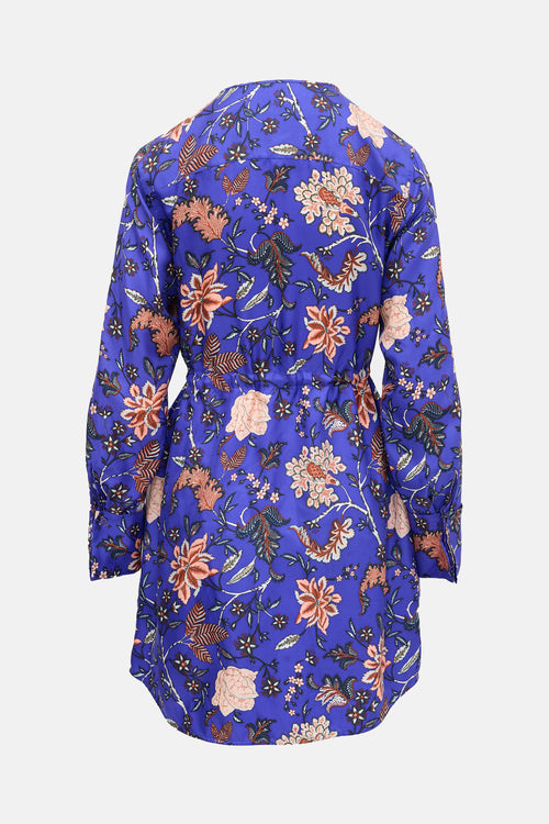 Diane von Furstenberg Silk Floral Drawstring Dress