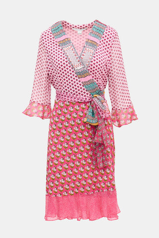 Diane von Furstenberg Silk Floral Wrap Dress