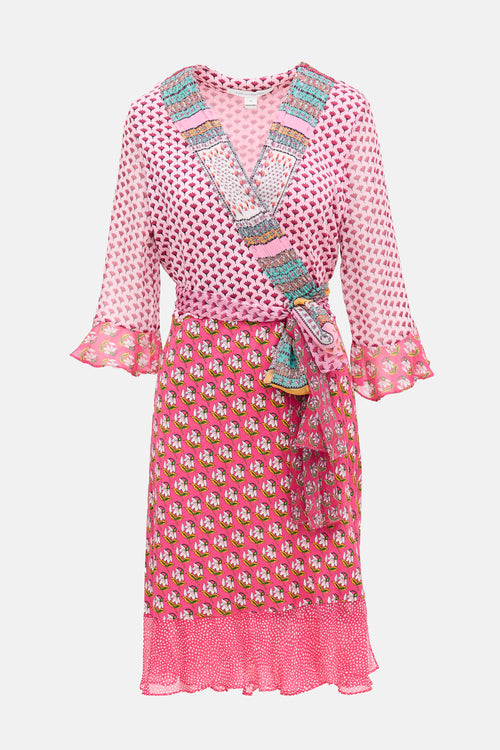 Diane von Furstenberg Silk Floral Wrap Dress