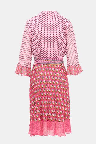 Diane von Furstenberg Silk Floral Wrap Dress