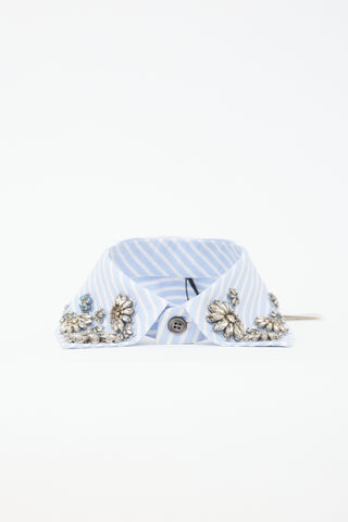 Dice Kayek Striped Embellished Collar