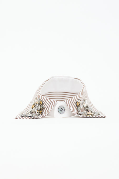 Dice Kayek Pinstripe Embellished Collar