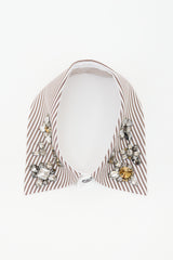 Dice Kayek Pinstripe Embellished Collar