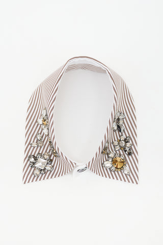 Dice Kayek Pinstripe Embellished Collar